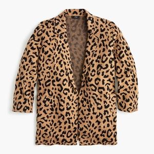 J. Crew Sophie open-front sweater-blazer in leopard